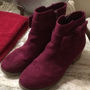 Maroon ankle boots